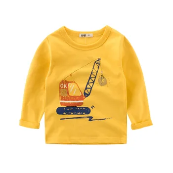 Ideacherry Brand de Primăvară Copii Baieti Mâneci Lungi T-Shirt Bumbac Desene animate Masina Tricou Copii, Haine pentru Copii Baieti Tricou