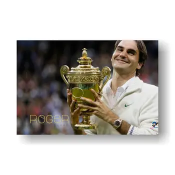 Roger Federer Clasic câștigătoare moment Poster Decorativ Imagine pentru Camera de zi Decor Acasă 24x36 Inch 60X90 cm