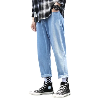NOUA MODA Blugi Bărbați Supradimensionate Vrac Elegant Glezna-lungime Casual coreea Style All-meci Direct Chic Streetwear Pantaloni Barbati