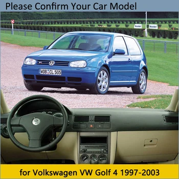Tabloul de bord de Acoperire Tampon Protector pentru Volkswagen VW Golf 4 MK4 1997~2003 1J Accesorii Auto de Bord Parasolar Covor Anti-UV 2002