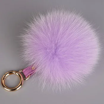 Pe de Vânzare de lux Blană de Vulpe minge pufos designer pompom Cheie lanț-o singură bucată keyrin sac de farmec pentru femei fete profesorilor cadouri de ziua
