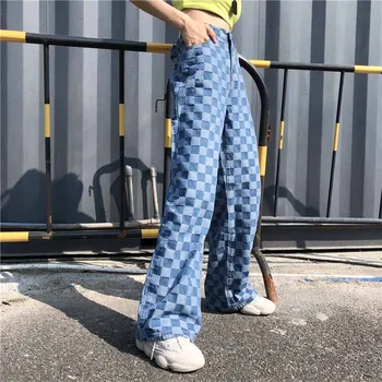 Harajuku Unisex Pantaloni Carouri Model Lung Liber Femei Barbati Pantaloni Uza De Moda Blugi Pantaloni De Marfă Streetwear Hipster Toamna