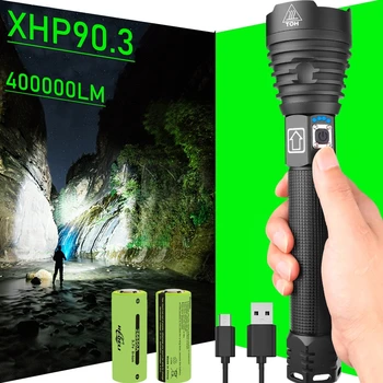 400000 LM Super Puternic XHP90.3 Led-uri Flshlight USB Reîncărcabilă lanterna Tactice xhp70 lanterna munca Lanterna Pentru vanatoare