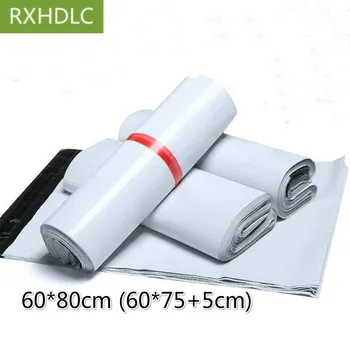 Mai mare dimensiune 60*80cm Albe autoadezive poli mailer/ alb poli corespondență post plic/ Plastic Curier rapid pungi gratuit DHL