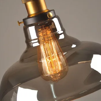 Sticlă lumini Pandantiv Chihlimbar Vintage Industriale Moderne agățat lampă E27 becuri Bucătărie Sufragerie camera de zi pandantiv de iluminat