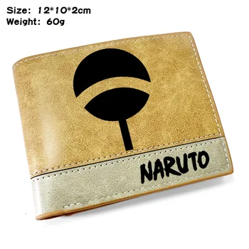 Anime Naruto Sasuke Cadou Vintage Din Piele Scurt Geanta Femei De Sex Masculin Bărbați Portofel Titularul Cardului De Credit
