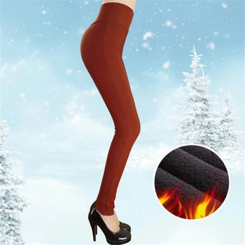 Femei Plus Dimensiune Toamna Iarna Plus Catifea De Înaltă Talie Jambiere Cald Pantaloni Sex Feminin Îngroșarea Cauzalitate Pantaloni De Creion G517 056#