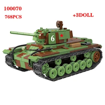 726PCS Militare Rusia KV-1 Rezervor Blocuri Militare WW2 Tank Soldații Armatei Cifrele componente de Armament Cărămizi Jucarii pentru Copii