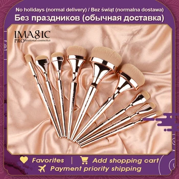 IMAGIC 9pcs Pensule de Machiaj Kit Moale Nailon Păr Partij Perie de Amestecare Metalic Mâner Maquillaje Profesional Oogschaduw Setul de Unelte
