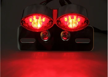 Motocicleta dual Ochi de Pisica Coada de Lumină Personalizate Suportul pentru plăcuța de Înmatriculare din spate, de culoare Negru deschis titularului de frână lumină stop lumina de semnalizare