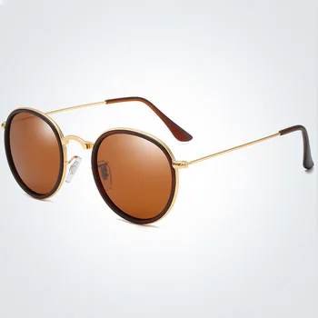 Design de Brand Polarizat ochelari de Soare Barbati Rotund ochelari de soare de Conducere Clasic Ochelari de Soare Vintage Femei UV400 Nuante gafas de sol