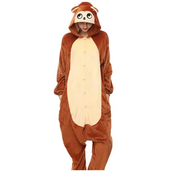 Maimuță Kigurumi Scutec Pentru Adulti Femei De Animale Pijamale Costum De Flanel Moale Cald Sleepwear Onepiece Cald Iarna Pijama Cosplay