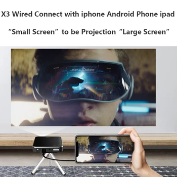 Smartldea X3 Buzunar proiector DLP cu fir conecta cu telefonul android iphone HD-in USB baterie proiector digital home video proyector