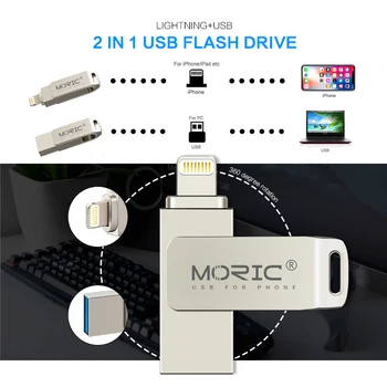 USB Flash Drive 32GB/64GB/128GB pentru iPhone PMoric Foto Stick Pendrive флешка impermeabil 8GB/16GB u disc memoria cel