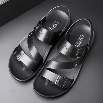 Sandale Bărbați 2020 Piele Barbati Pantofi De Vara Omul Nou Casual Confortabil Desculț Sandale Barbati Pentoufle Homme Adult