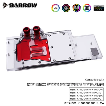 Barrow GPU Apă, Bloc Pentru MSI RTX 3090/3080 JOCURI X TRIO ,Plin de Acoperire de 5v ARGB GPU Cooler, Placa de baza AURA de SINCRONIZARE BS-MSG3090M-PA