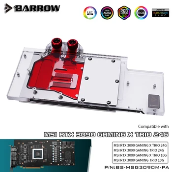 Barrow GPU Apă, Bloc Pentru MSI RTX 3090/3080 JOCURI X TRIO ,Plin de Acoperire de 5v ARGB GPU Cooler, Placa de baza AURA de SINCRONIZARE BS-MSG3090M-PA