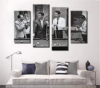 4 Panoul de Rat Pack Biliard Canvas Wall Art Pictura Modular Poster Imagini pentru Living Decor Acasă