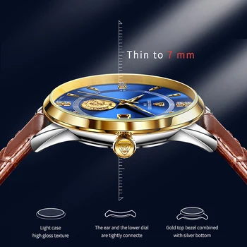Ceas Barbati 2021 Noi LIGE Casual din Piele Mens Ceasuri de Top de Brand de Lux Ceas de Aur de sex Masculin Moda Sport Impermeabil Cuarț Ceas de mână
