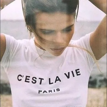 C ' EST LA VIE, Paris Franța Doamnelor Tee pentru Femei Maneci Scurte Amuzante Tumblr Grafic Tricou de Vara Tinuta Stil Topuri tricouri