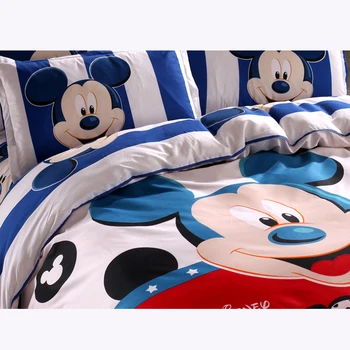 Disney Mickey Mouse, Minnie Mouse, Winnie Carpetă Acopere Set de 3 sau 4 Piese Twin Singură Dimensiune Set de lenjerie de Pat pentru Copii Decor Dormitor