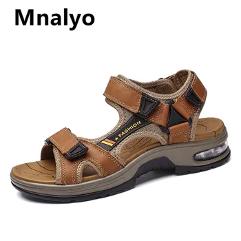 Mnalyo Brand din Piele Barbati Pantofi de Vara Noi Dimensiuni Mari Barbati Sandale Barbati, Sandale Sandale de Moda Papuci de Mari Dimensiuni 38-47