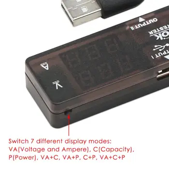 DROK USB LED-uri Voltmetru, Ampermetru de Curent Contor de Multimetru de Încărcare a Bateriei Power Bank USB Tester