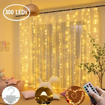 3M USB LED-uri Cortina Șir de Lumini Flash Fairy Ghirlanda de Control de la Distanță Pentru Noul An de Crăciun în aer liber, Nunta decor Acasă