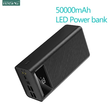 FERISING lanterna LED-uri de Afișare 50000mAh Banca de Putere 4 USB Extern 50000 mah bănci Baterie Portabil Powerbank pentru Xiaomi Mi 10
