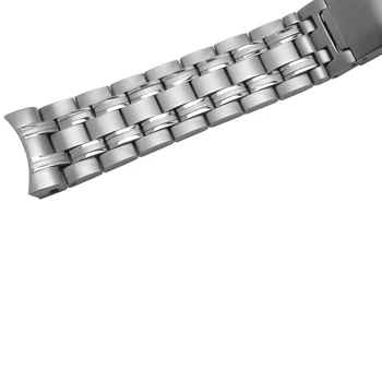 18mm Solide din oțel Inoxidabil curea curea de argint cu pliere catarama de Înlocuire curea de metal pentru Omega 007 ceas lanț