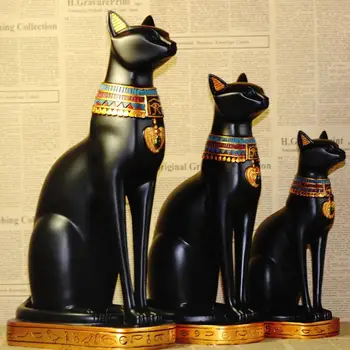 Egipt Stil Zeita Lunii Încarnare Cat Dumnezeu Figurine De Rasina Decor De Colectie Figurina Pisica