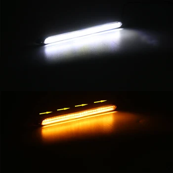 NLpearl 1pair 12V Luminos LED DRL Secvențială Galben de Semnalizare Alb rezistent la apa DRL LED Daytime Running Light pentru Faruri Auto