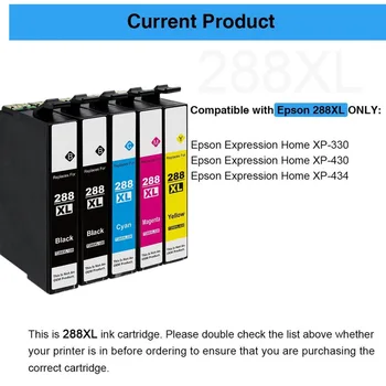 Compatibil Cartuș de Cerneală pentru Epson 288 288XL (5 Negru) 5-Pack pentru XP-330 XP-434 Printer