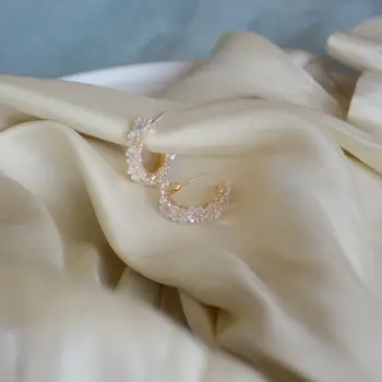 Japoneză și Coreea Bijuterii Delicate Shell Flori Cercei Stud pentru Femei, Cadou de Lux C Cercei