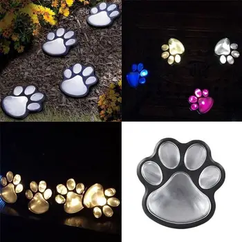 4 Solar Cat Labă de Animal Print Lumini de Grădină în aer Liber Lanterna LED Calea Lampa Calea de Iluminat Decorative Urme Lampa
