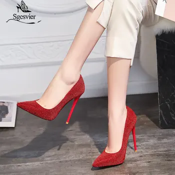 Sgesvier 2020 mai noi de 12,5 cm tocuri inalte petrecere de nunta pantofi doamnelor primăvară-vară a subliniat toe singur pantofi femei elegante pompe