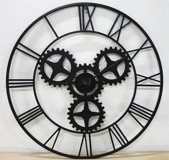 Mare 70cm American negru antic ceas de perete de Fier epocă de viteze bar cafenea ceasuri de perete decor acasă ceas de perete mare