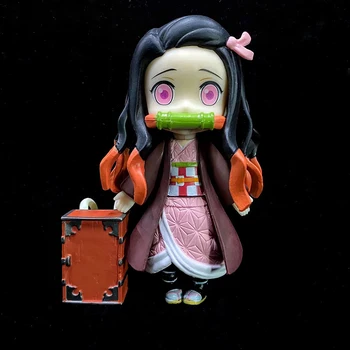 3pcs/set Q. ver Kimetsu nu Yaiba Nezuko Tanjirou Zenitsu PVC Acțiune Figura 10 cm Anime Demon Slayer Figurine Jucarii