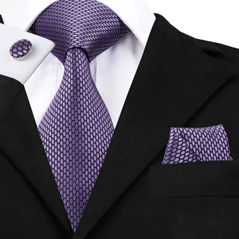 2017 Populare Noutate Cravate pentru Barbati Violet Cravată de Mătase Batista Butoni Set Mens Legături pentru Petrecerea de Nunta de Afaceri Cravată C-1553