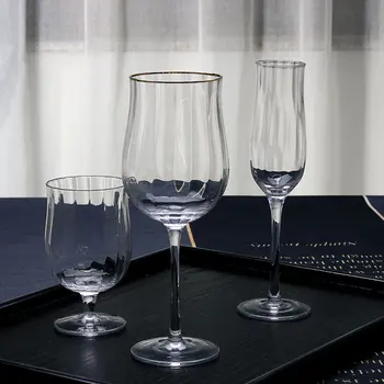 2 buc Plumb-Cristal gratuit Pahar de Vin Bandă de Sticlă Ceașcă Petrecere de Nunta Cupă de Șampanie Bar Creative Pahar de Whisky Cadou Acasă Bea Cupa