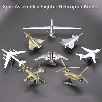 4D Diverse Elicopter Avion de Asamblare Model de Puzzle Clădire Figura de Acțiune 1:165