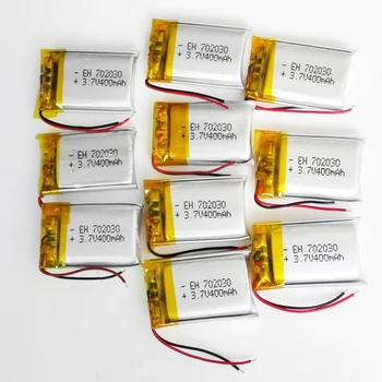 50 buc 3.7 V 400mAh 702030 LiPo Baterie Reîncărcabilă litiu Polimer Pentru Mp3, MP4, DVD, GPS, Bluetooth, jocuri Video