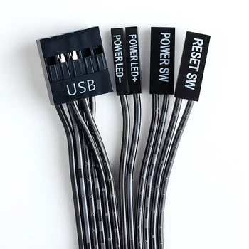 Dublu Porturi USB 2 Interfețe Audio Computer Desktop Caz Comutator de Alimentare