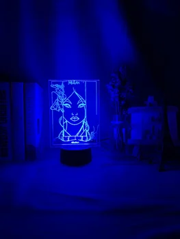 3d Lumina de Noapte Fa Mulan Mushu Cri-Cri Veioza pentru Copii Baby Room Decor de Lumină Usb Alimentat de la Baterie Lampă de Noapte Iluzie 3d