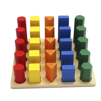 Montessori educația timpurie a copiilor de culoare forma senzoriale jucării cilindrice geometrice scara didactice din lemn jucărie de învățământ