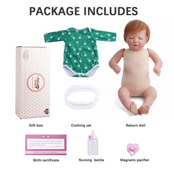 RSG Renăscut Baby Doll 19.5 Inch Realiste Copil Nou-născut Logan Ochii Închiși Pânză de Vinil Corp Renăscut Papusa Jucarie Cadou pentru Copii