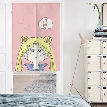 Dormitor Japonez Acasă Partiție Cortina Ușii Anime Fată Frumoasă Lenjerie De Pat Din Bumbac Noren Agățat De O Jumătate De Ușă Decor Perdele