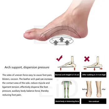 Piele Semele Ortopedice Orteze de picior plat de Sănătate Unic Pad pentru Pantofi introduce Suport Arc pad pentru fasciita plantara de Îngrijire de Picioare