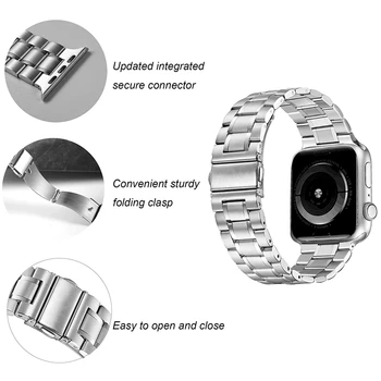 Compatibil cu Apple Watch se 6 Banda de 44mm 40mm Nouă Versiune Solide din Oțel Inoxidabil Trupa de Afaceri de Înlocuire iWatch 5/4/3 Curea