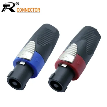 10BUC Difuzor conector Powercon NL4FX Speakon 4 Poli Plug de sex Masculin Profesional audio de putere plug Rosu&Albastru